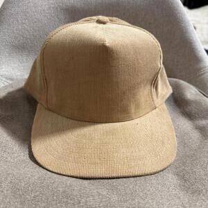 Vintage KP Corduroy Snapback Cap Tan Retro 90s Classic Hat Unisex
